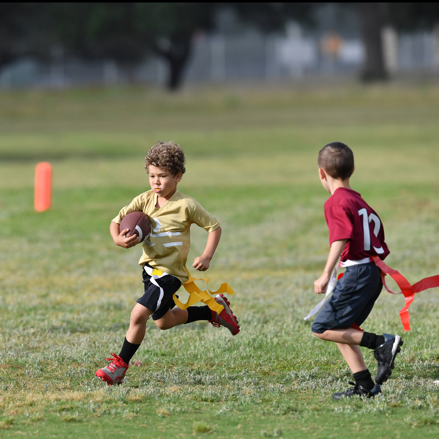 kids playing flag football