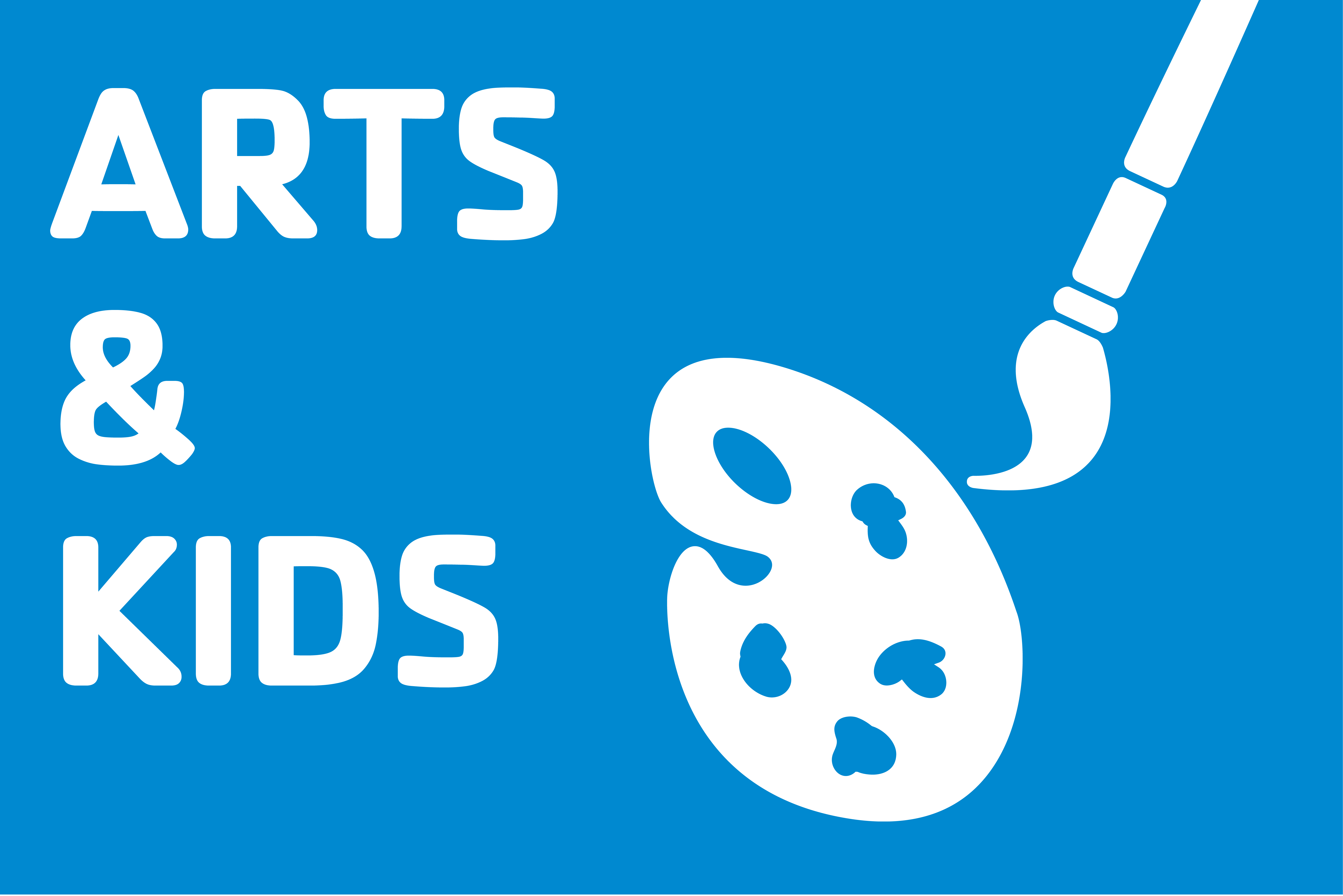 arts & kids logo with paint palette and brush
