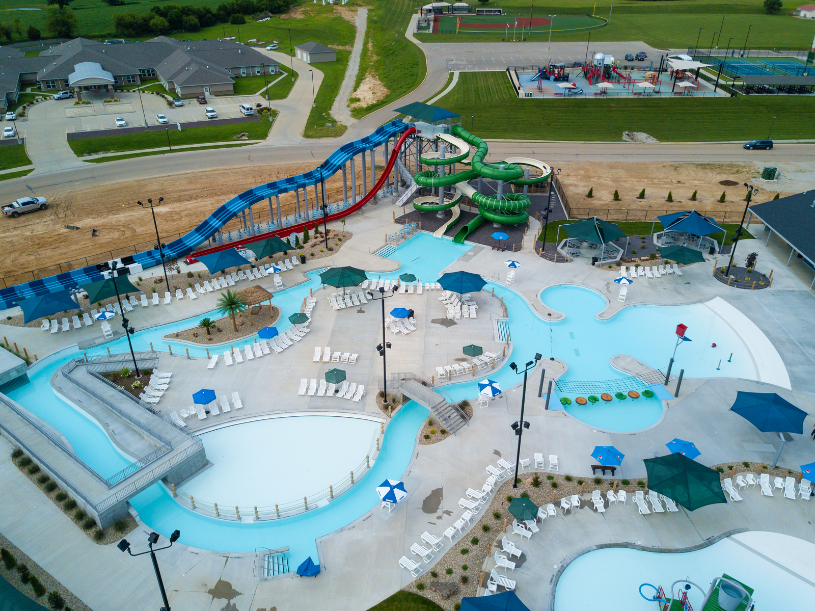 Aerial view of Ste. Genevieve River Rapids Waterpark