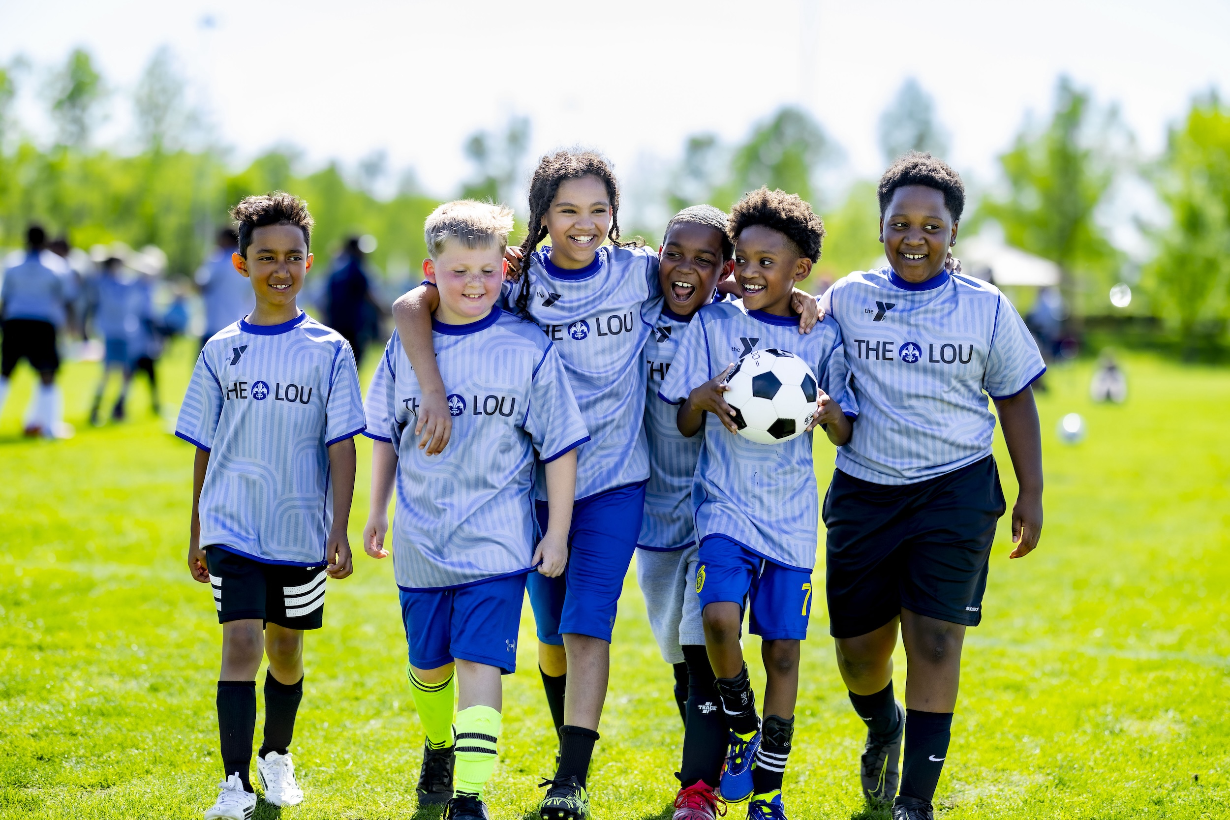YMCA youth smiling together