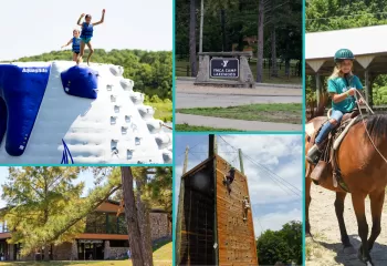collage of activities at ymca camp lakewood