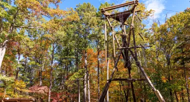 the alpine tower standing above the trees