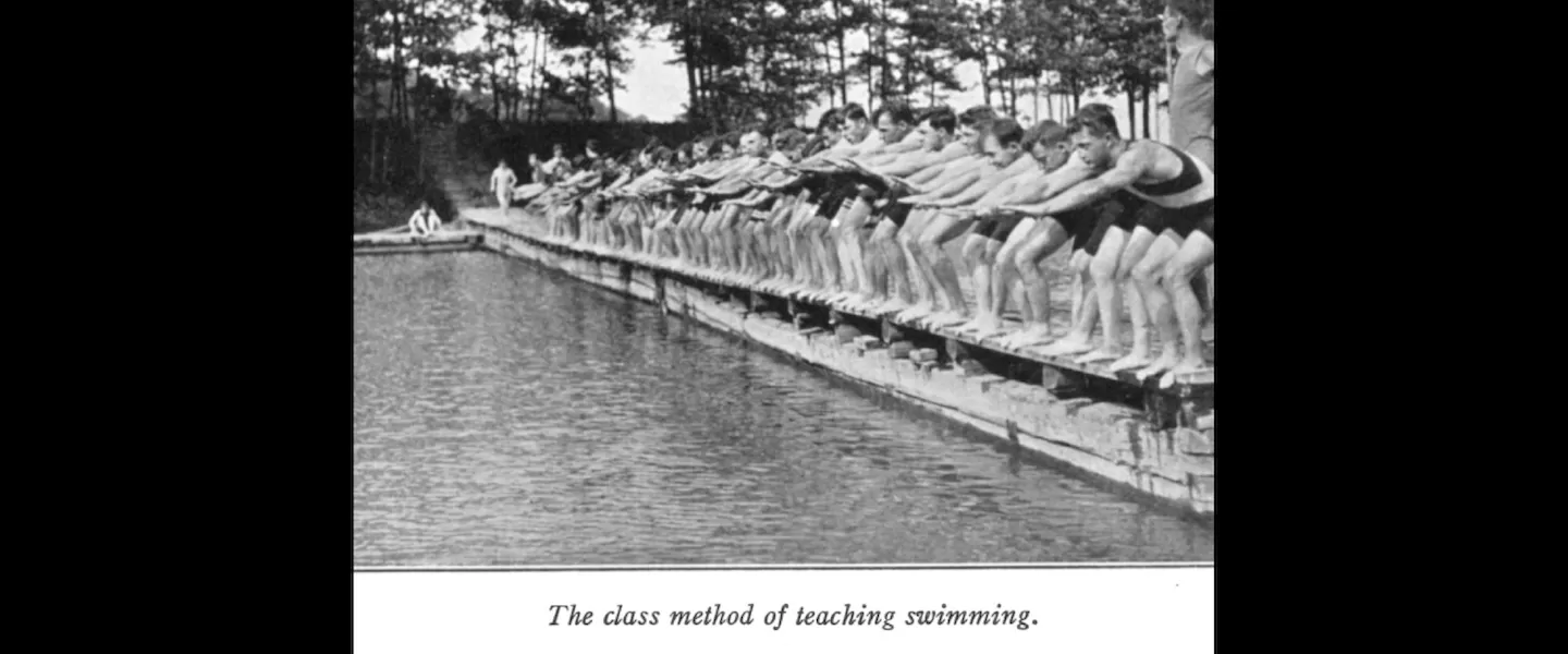 The First YMCA Swim Lesson Historical Photo