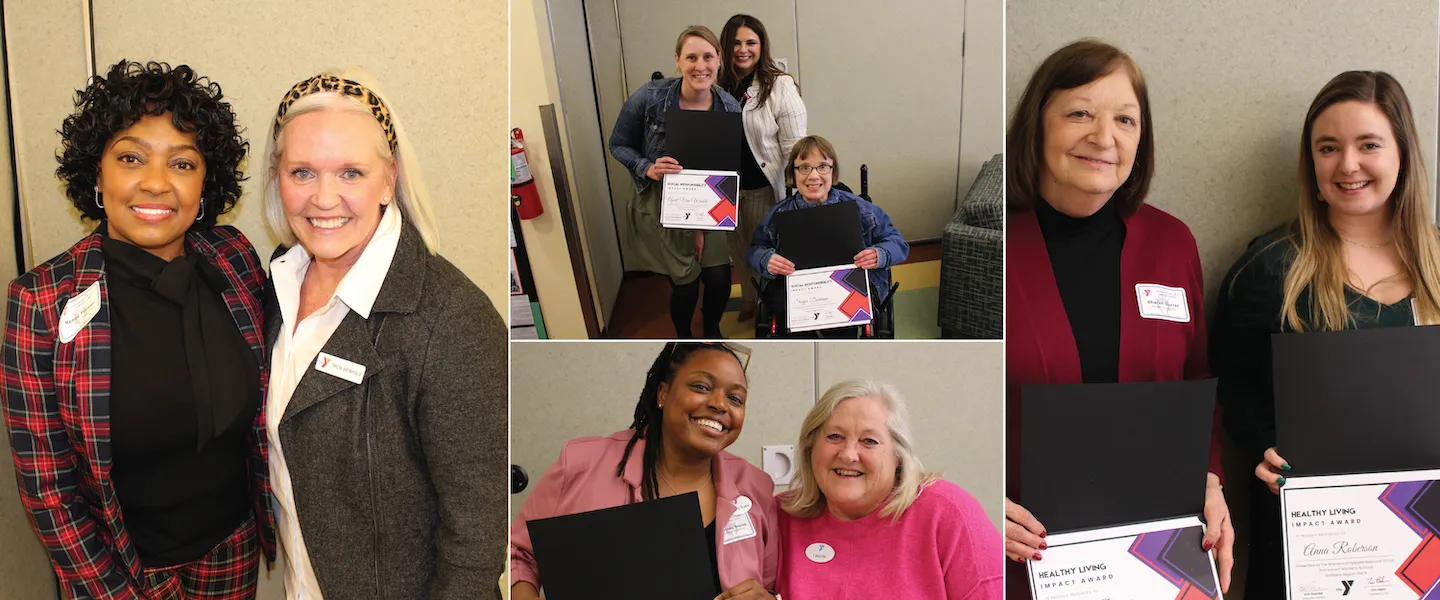 collage of photos from the women's summit at the gateway region ymca
