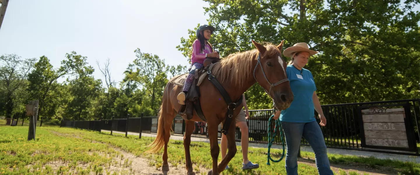 pony rides at ymca trout lodge triangle y ranch