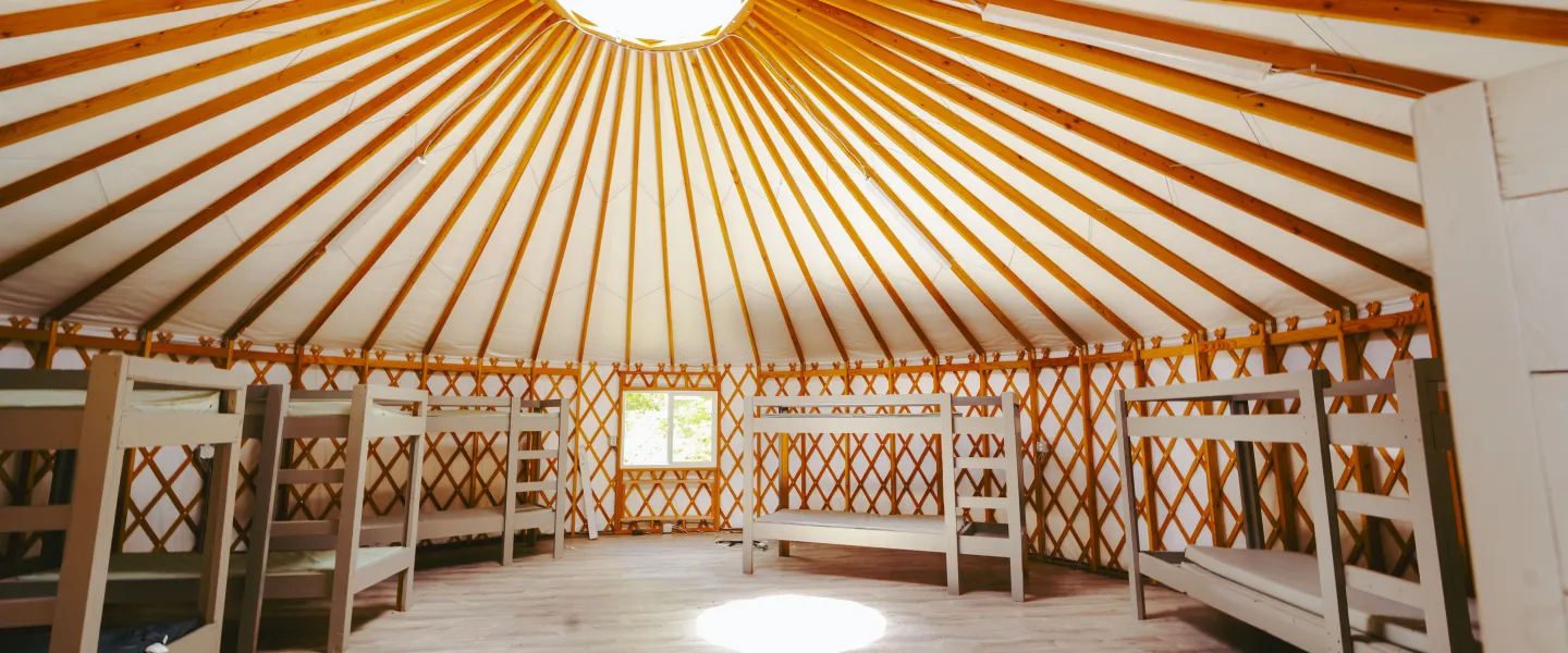 ymca camp lakewood yurts interior