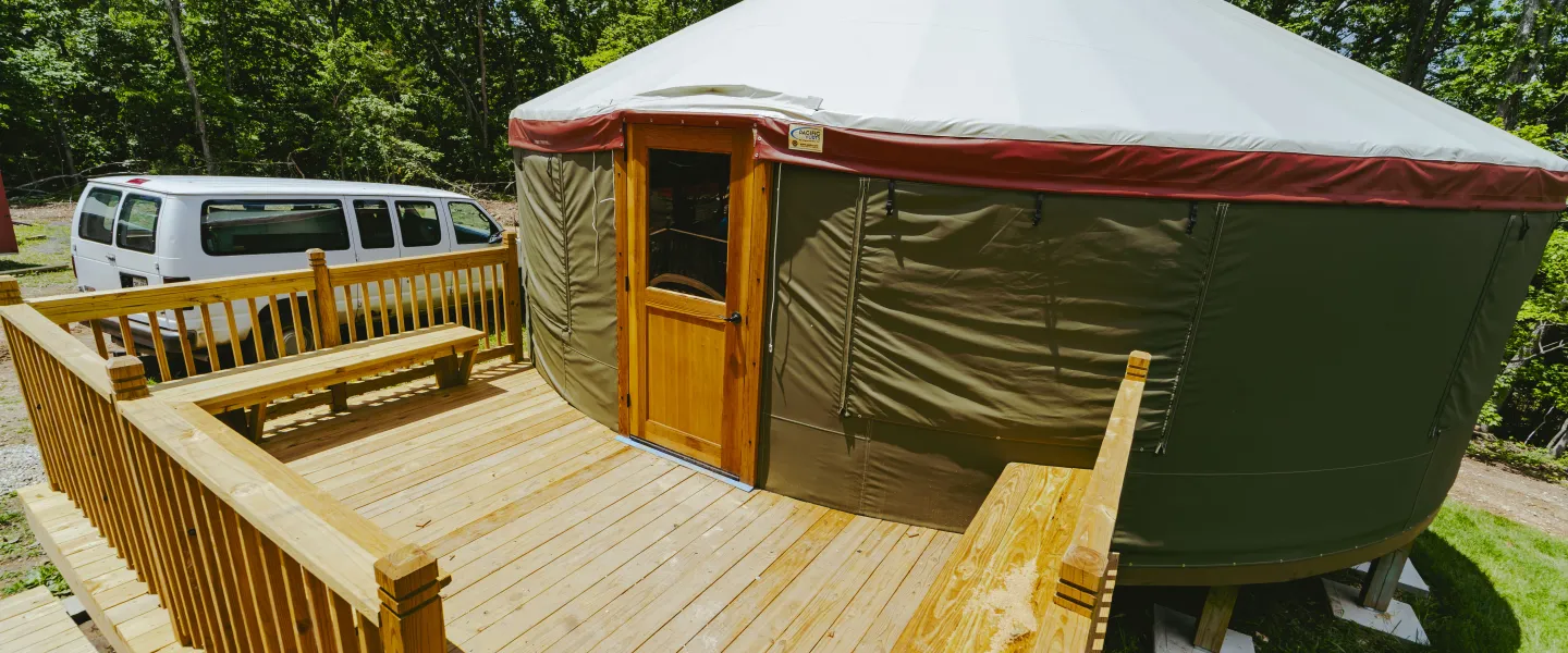 ymca camp lakewood yurt exterior
