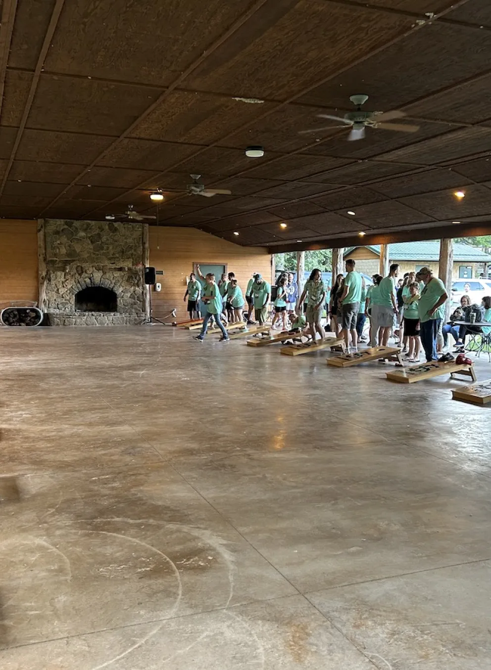A corn-hole special interest club visiting YMCA Trout Lodge to host a corn hole game tournament