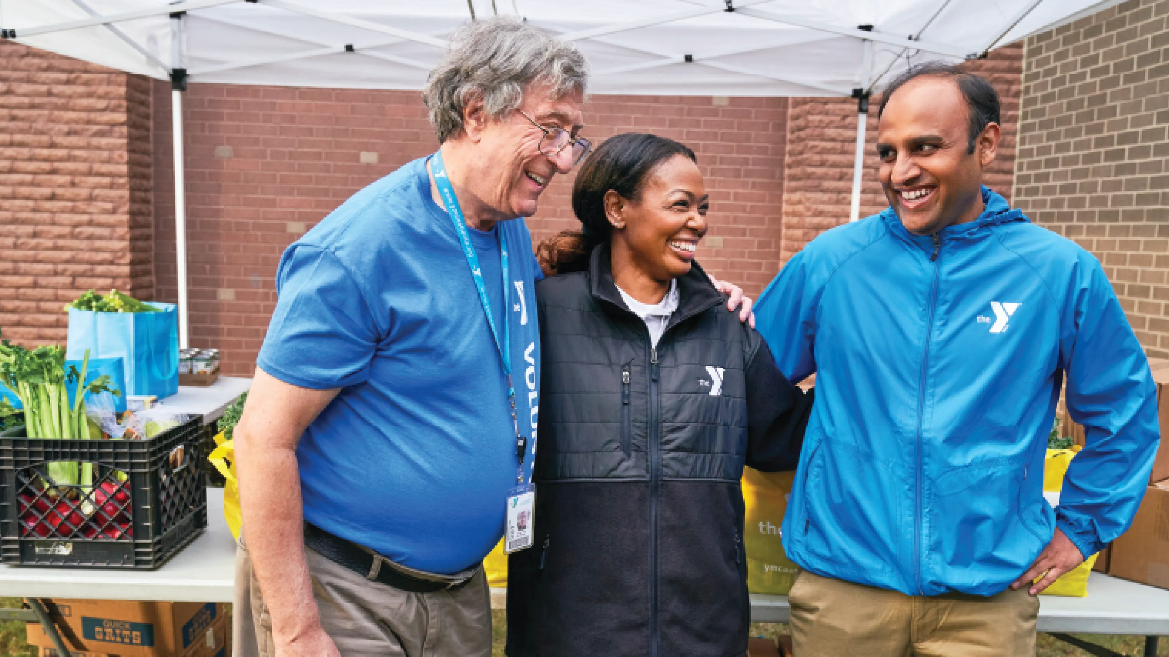 a ymca volunteer group at a fresh produce food drive