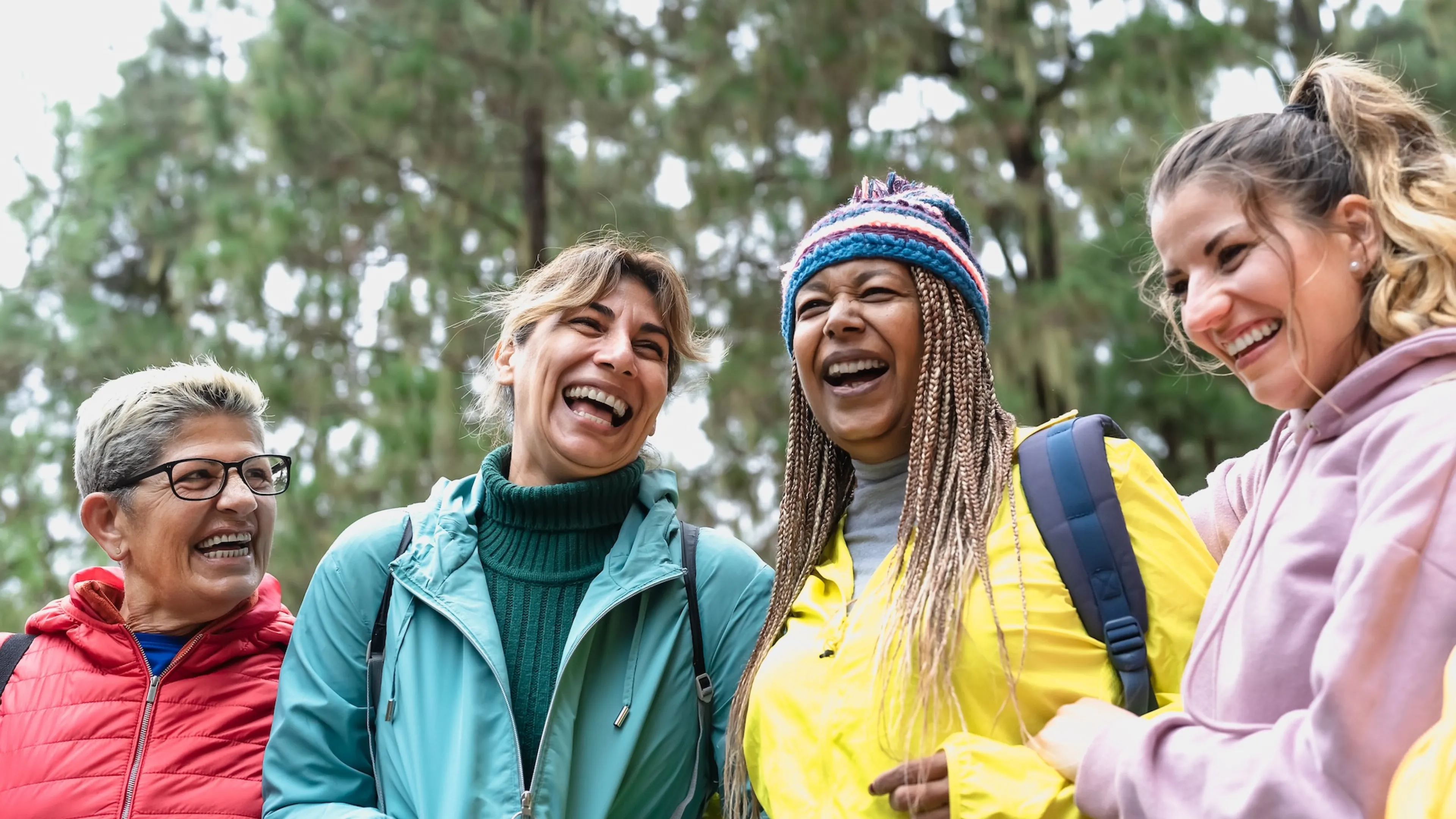 group of older woman on an aoa trip hiking