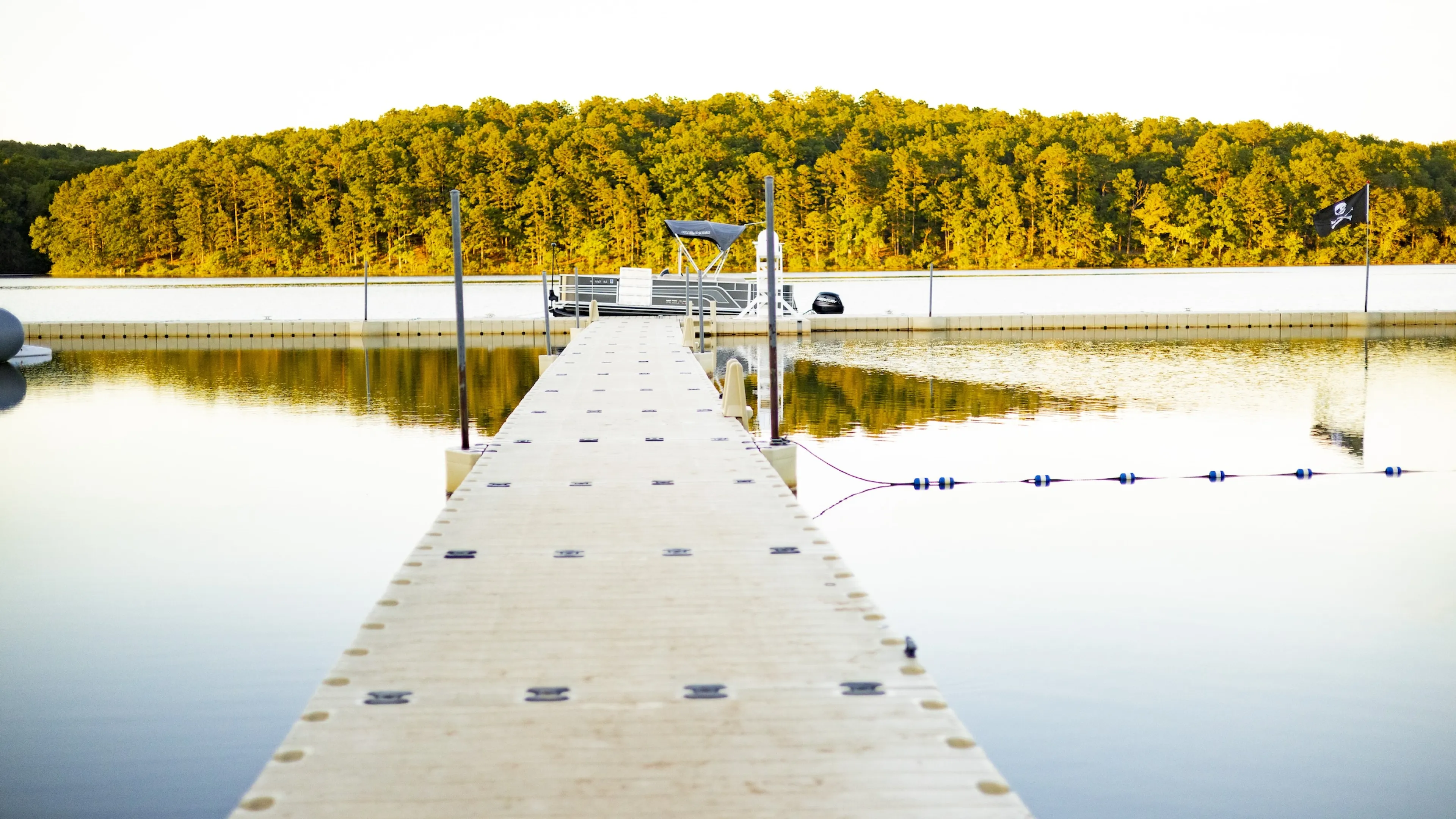 lake view at ymca trout lodge in the fall