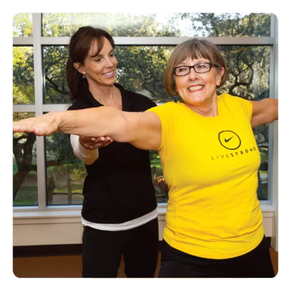 LIVESTRONG at the YMCA participant works on balance