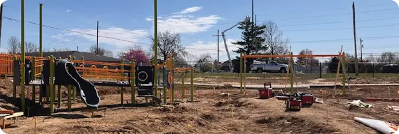 adaptive sports complex ymca playground under construction