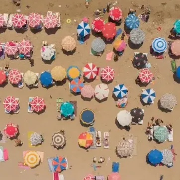 umbrellas on a beach