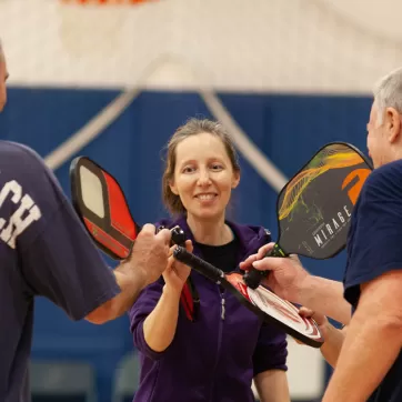 Try a game of pickup Pickleball to get a great workout and meet new friends