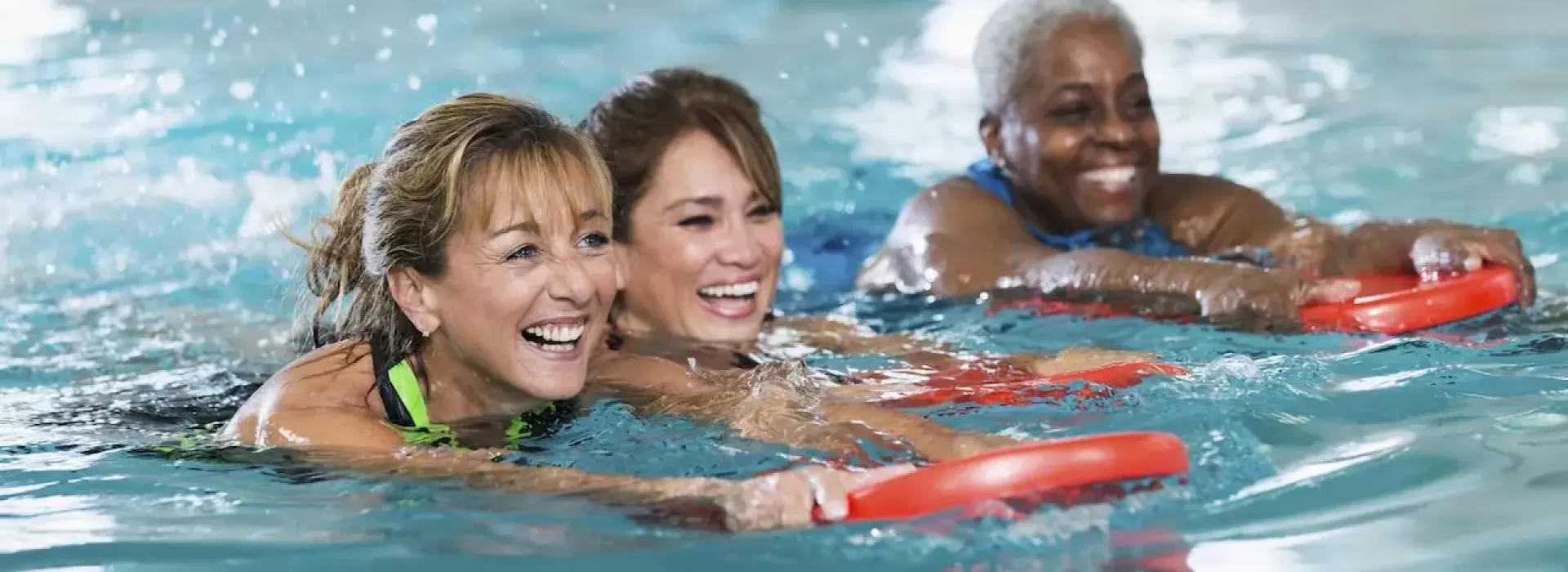 Adult swim lesson group